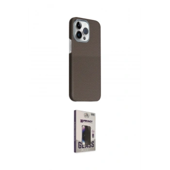 MARSİLYAN™- iPhone 15 Pro Max Kılıf Kozmos Klasik Prime - Siyah Bilvis Hayalet Cam Ekran Koruyucu