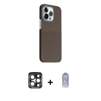 MARSİLYAN™- iPhone 15 Pro Max Kılıf Kozmos Klasik Prime - Siyah Joko Magic 5D Cam + PVD Metal Kamera Lens - LT
