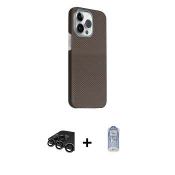 MARSİLYAN™- iPhone 15 Pro Max Kılıf Kozmos Klasik Prime - Siyah Joko Magic 5D Cam + Raze Metal Kamera Lens - TMGI