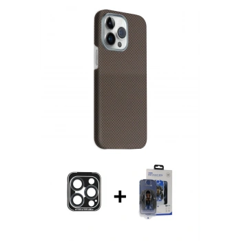 MARSİLYAN™- iPhone 15 Pro Max Kılıf Kozmos Klasik Prime - Siyah Vanessa Magic Cam + PVD Metal Kamera Lens - LT