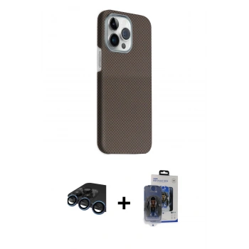 MARSİLYAN™- iPhone 15 Pro Max Kılıf Kozmos Klasik Prime - Siyah Vanessa Magic Cam + Raze Metal Kamera Lens - LT