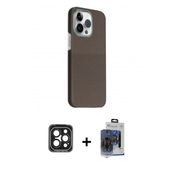 MARSİLYAN™- iPhone 15 Pro Max Kılıf Kozmos Klasik Prime - Siyah Vanessa Magic Cam + PVD Metal Kamera Lens - SH