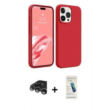 MARSİLYAN™- iPhone 15 Pro Max Kılıf Kozmos Yansıma Özel Seri - Şeffaf Pasifik Cam Ekran Koruyucu + Raze Metal Kamera Lens - GS