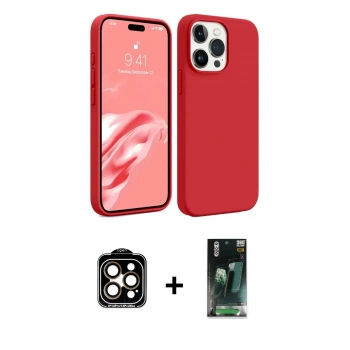 MARSİLYAN™- iPhone 15 Pro Max Kılıf Kozmos Yansıma Özel Seri - Siyah 360 Mat Full Body Arka Koruyucu + PVD Metal Kamera Lens - TU