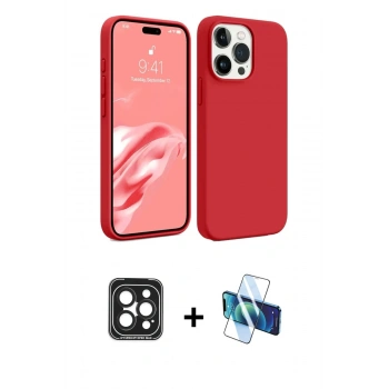 MARSİLYAN™- iPhone 15 Pro Max Kılıf Kozmos Yansıma Özel Seri - Siyah 3D Antistatik Seramik Nano Ekran Koruyucu + PVD Metal Kamera Lens - SH