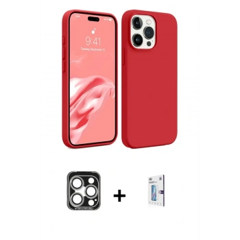 MARSİLYAN™- iPhone 15 Pro Max Kılıf Kozmos Yansıma Özel Seri - Siyah Bilvis 0.18mm Plus Cam Ekran Koruyucu + PVD Metal Kamera Lens - GS