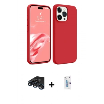 MARSİLYAN™- iPhone 15 Pro Max Kılıf Kozmos Yansıma Özel Seri - Siyah Bilvis 0.18mm Plus Cam Ekran Koruyucu + Raze Metal Kamera Lens - LT
