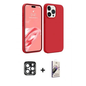 MARSİLYAN™- iPhone 15 Pro Max Kılıf Kozmos Yansıma Özel Seri - Siyah Bilvis 3D Mat Cam Ekran Koruyucu + PVD Metal Kamera Lens - LT