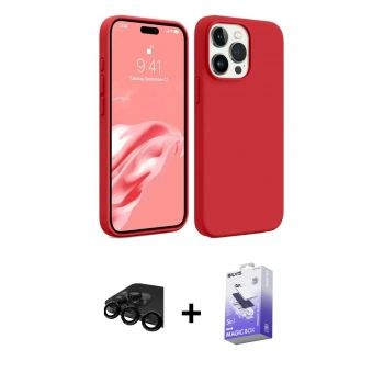 MARSİLYAN™- iPhone 15 Pro Max Kılıf Kozmos Yansıma Özel Seri - Siyah Bilvis 5in1 5D Magic Hayalet Cam Ekran Koruyucu + Raze Metal Kamera Lens - SH