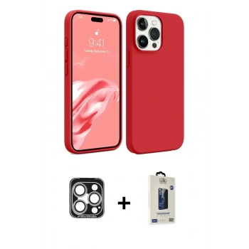 MARSİLYAN™- iPhone 15 Pro Max Kılıf Kozmos Yansıma Özel Seri - Siyah Bilvis Hayalet Cam Ekran Koruyucu + PVD Metal Kamera Lens - GS