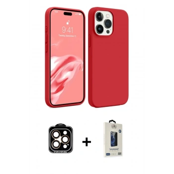 MARSİLYAN™- iPhone 15 Pro Max Kılıf Kozmos Yansıma Özel Seri - Siyah Bilvis Hayalet Cam Ekran Koruyucu + PVD Metal Kamera Lens - TU