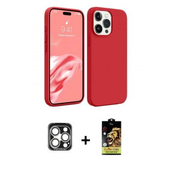 MARSİLYAN™- iPhone 15 Pro Max Kılıf Kozmos Yansıma Özel Seri - Siyah Buffer Cam Ekran Koruyucu + PVD Metal Kamera Lens - GS