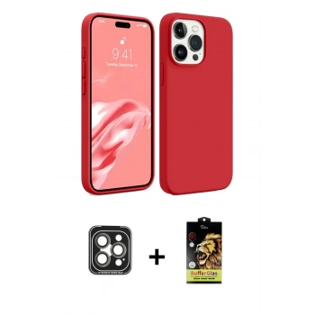 MARSİLYAN™- iPhone 15 Pro Max Kılıf Kozmos Yansıma Özel Seri - Siyah Buffer Cam Ekran Koruyucu + PVD Metal Kamera Lens - GI