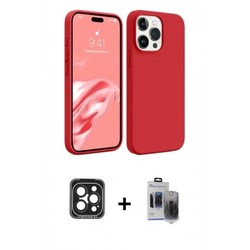 MARSİLYAN™- iPhone 15 Pro Max Kılıf Kozmos Yansıma Özel Seri - Siyah Vanessa Magic Hayalet Cam + PVD Metal Kamera Lens - SH