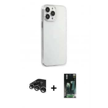 MARSİLYAN™- iPhone 15 Pro Max Kılıf Kutup Doku Koleksiyonu - Şeffaf 360 Full Body Arka Koruyucu + Raze Metal Kamera Lens - GS
