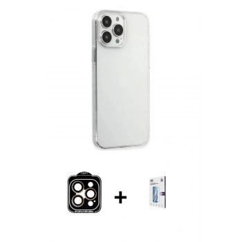 MARSİLYAN™- iPhone 15 Pro Max Kılıf Kutup Doku Koleksiyonu - Siyah Bilvis 0.18mm Plus Cam Ekran Koruyucu + PVD Metal Kamera Lens - TU