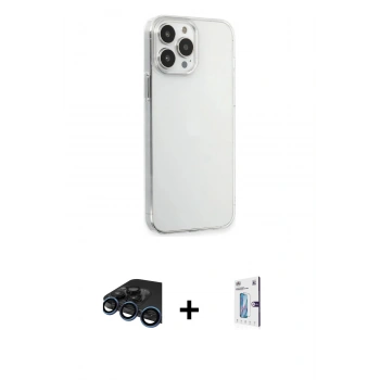 MARSİLYAN™- iPhone 15 Pro Max Kılıf Kutup Doku Koleksiyonu - Siyah Bilvis 0.18mm Plus Cam Ekran Koruyucu + Raze Metal Kamera Lens - LT