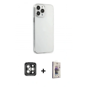 MARSİLYAN™- iPhone 15 Pro Max Kılıf Kutup Doku Koleksiyonu - Siyah Bilvis 3D Cam Ekran Koruyucu + PVD Metal Kamera Lens - GI