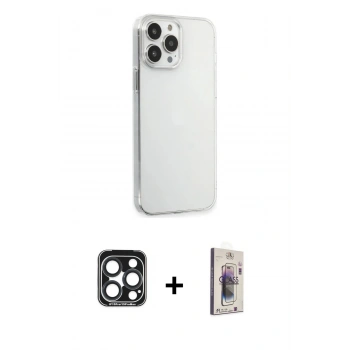 MARSİLYAN™- iPhone 15 Pro Max Kılıf Kutup Doku Koleksiyonu - Siyah Bilvis 3D Cam Ekran Koruyucu + PVD Metal Kamera Lens - LT