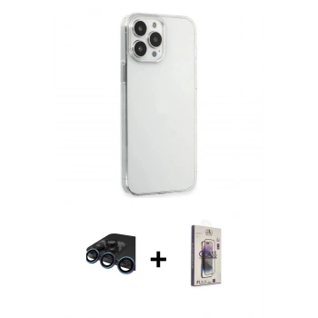 MARSİLYAN™- iPhone 15 Pro Max Kılıf Kutup Doku Koleksiyonu - Siyah Bilvis 3D Cam Ekran Koruyucu + Raze Metal Kamera Lens - LT