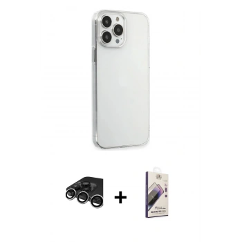 MARSİLYAN™- iPhone 15 Pro Max Kılıf Kutup Doku Koleksiyonu - Siyah Bilvis 3D Mat Cam Ekran Koruyucu + Raze Metal Kamera Lens - GS