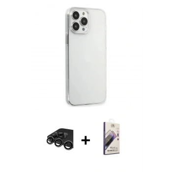 MARSİLYAN™- iPhone 15 Pro Max Kılıf Kutup Doku Koleksiyonu - Siyah Bilvis 3D Mat Cam Ekran Koruyucu + Raze Metal Kamera Lens - TMGI