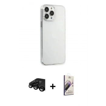 MARSİLYAN™- iPhone 15 Pro Max Kılıf Kutup Doku Koleksiyonu - Siyah Bilvis 3D Mat Cam Ekran Koruyucu + Raze Metal Kamera Lens - SH