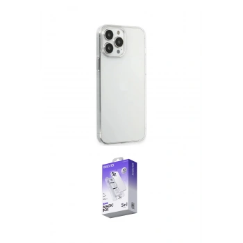 MARSİLYAN™- iPhone 15 Pro Max Kılıf Kutup Doku Koleksiyonu - Siyah Bilvis 5in1 3D Magic Cam Ekran Koruyucu