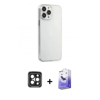 MARSİLYAN™- iPhone 15 Pro Max Kılıf Kutup Doku Koleksiyonu - Siyah Bilvis 5in1 5D Magic Hayalet Cam Ekran Koruyucu + PVD Metal Kamera Lens - SH