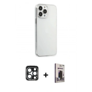 MARSİLYAN™- iPhone 15 Pro Max Kılıf Kutup Doku Koleksiyonu - Siyah Bilvis Hayalet Cam Ekran Koruyucu + PVD Metal Kamera Lens - LT