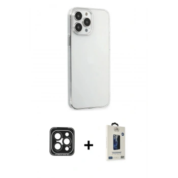 MARSİLYAN™- iPhone 15 Pro Max Kılıf Kutup Doku Koleksiyonu - Siyah Bilvis Hayalet Cam Ekran Koruyucu + PVD Metal Kamera Lens - SH