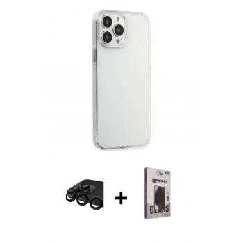 MARSİLYAN™- iPhone 15 Pro Max Kılıf Kutup Doku Koleksiyonu - Siyah Bilvis Hayalet Cam Ekran Koruyucu + Raze Metal Kamera Lens - SH