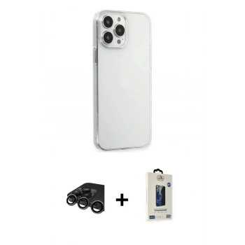 MARSİLYAN™- iPhone 15 Pro Max Kılıf Kutup Doku Koleksiyonu - Siyah Bilvis Hayalet Cam Ekran Koruyucu + Raze Metal Kamera Lens - TMGI