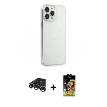 MARSİLYAN™- iPhone 15 Pro Max Kılıf Kutup Doku Koleksiyonu - Siyah Buffer Cam Ekran Koruyucu + Raze Metal Kamera Lens - GS