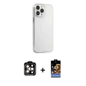 MARSİLYAN™- iPhone 15 Pro Max Kılıf Kutup Doku Koleksiyonu - Siyah Buffer Hayalet Cam Ekran Koruyucu + PVD Metal Kamera Lens - TU