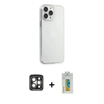 MARSİLYAN™- iPhone 15 Pro Max Kılıf Kutup Doku Koleksiyonu - Siyah Polymer Nano Ekran Koruyucu + PVD Metal Kamera Lens - GI