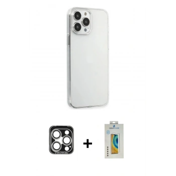 MARSİLYAN™- iPhone 15 Pro Max Kılıf Kutup Doku Koleksiyonu - Siyah Polymer Nano Ekran Koruyucu + PVD Metal Kamera Lens - GS
