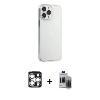 MARSİLYAN™- iPhone 15 Pro Max Kılıf Kutup Doku Koleksiyonu - Siyah Vanessa Magic Hayalet Cam + PVD Metal Kamera Lens - GS