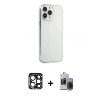 MARSİLYAN™- iPhone 15 Pro Max Kılıf Kutup Doku Koleksiyonu - Siyah Vanessa Magic Hayalet Cam + PVD Metal Kamera Lens - LT
