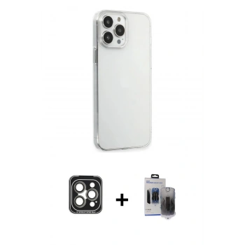 MARSİLYAN™- iPhone 15 Pro Max Kılıf Kutup Doku Koleksiyonu - Siyah Vanessa Magic Hayalet Cam + PVD Metal Kamera Lens - GI