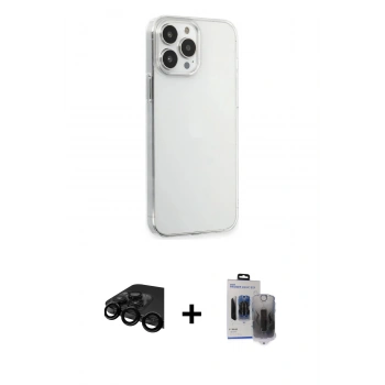 MARSİLYAN™- iPhone 15 Pro Max Kılıf Kutup Doku Koleksiyonu - Siyah Vanessa Magic Hayalet Cam + Raze Metal Kamera Lens - SH