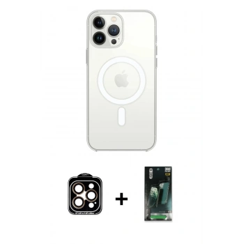 MARSİLYAN™- iPhone 15 Pro Max Kılıf Kutup Klasik Serisi - Siyah 360 Mat Full Body Arka Koruyucu + PVD Metal Kamera Lens - TU