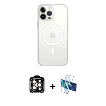MARSİLYAN™- iPhone 15 Pro Max Kılıf Kutup Klasik Serisi - Siyah 3D Antistatik Seramik Nano Ekran Koruyucu + PVD Metal Kamera Lens - TU