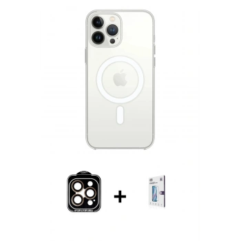 MARSİLYAN™- iPhone 15 Pro Max Kılıf Kutup Klasik Serisi - Siyah Bilvis 0.18mm Plus Cam Ekran Koruyucu + PVD Metal Kamera Lens - TU