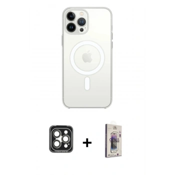 MARSİLYAN™- iPhone 15 Pro Max Kılıf Kutup Klasik Serisi - Siyah Bilvis 3D Cam Ekran Koruyucu + PVD Metal Kamera Lens - GI