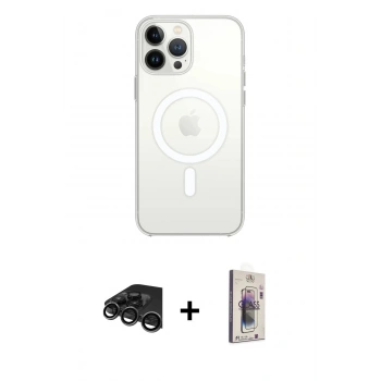 MARSİLYAN™- iPhone 15 Pro Max Kılıf Kutup Klasik Serisi - Siyah Bilvis 3D Cam Ekran Koruyucu + Raze Metal Kamera Lens - TMGI