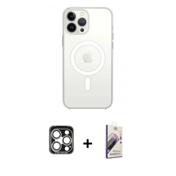 MARSİLYAN™- iPhone 15 Pro Max Kılıf Kutup Klasik Serisi - Siyah Bilvis 3D Mat Cam Ekran Koruyucu + PVD Metal Kamera Lens - GS