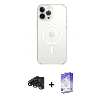 MARSİLYAN™- iPhone 15 Pro Max Kılıf Kutup Klasik Serisi - Siyah Bilvis 5in1 3D Magic Cam Ekran Koruyucu + Raze Metal Kamera Lens - LT