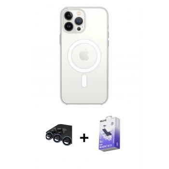 MARSİLYAN™- iPhone 15 Pro Max Kılıf Kutup Klasik Serisi - Siyah Bilvis 5in1 5D Magic Hayalet Cam Ekran Koruyucu + Raze Metal Kamera Lens - LT