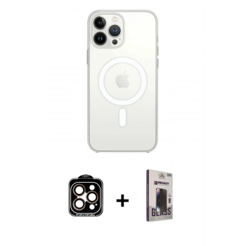 MARSİLYAN™- iPhone 15 Pro Max Kılıf Kutup Klasik Serisi - Siyah Bilvis Hayalet Cam Ekran Koruyucu + PVD Metal Kamera Lens - TU